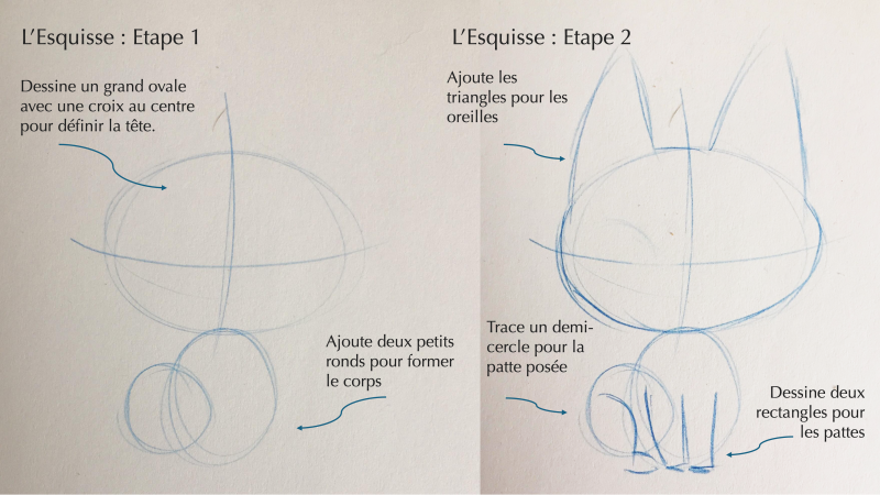 Dessiner un chat pas à pas