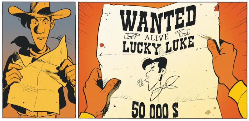 Extrait de Wanted Lucky Luke de Matthieu Bonhomme
