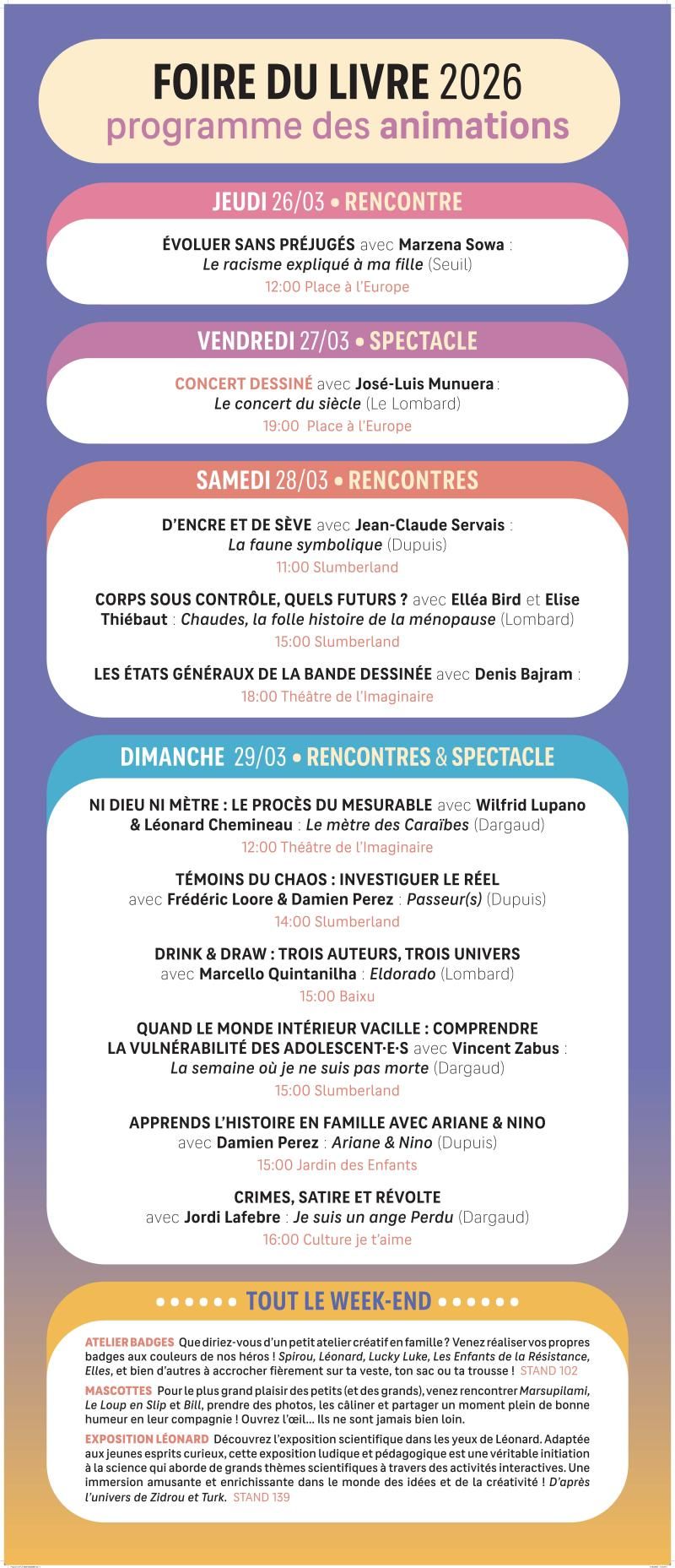 Programme de la Foire du LIvre de Bruxelles - 2026