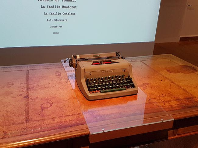 Le bureau de René Goscinny et sa mythique machine à écrire