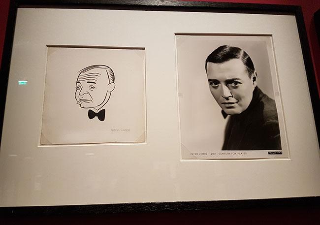 Comme au Musée d'Art et d'Histoire du Judaïsme, nous découvrons ici des dizaines de dessins de René Goscinny, comme ici la caricature de Peter Lorre...