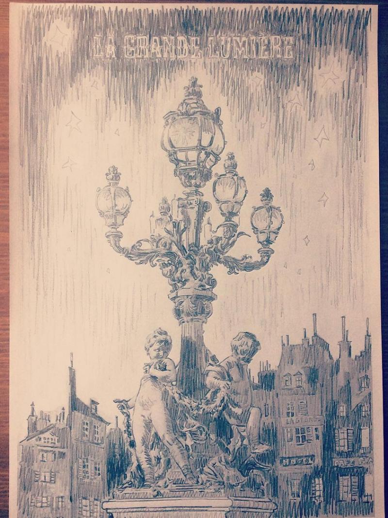 La Grande Lumière, crayonné d'Oriol