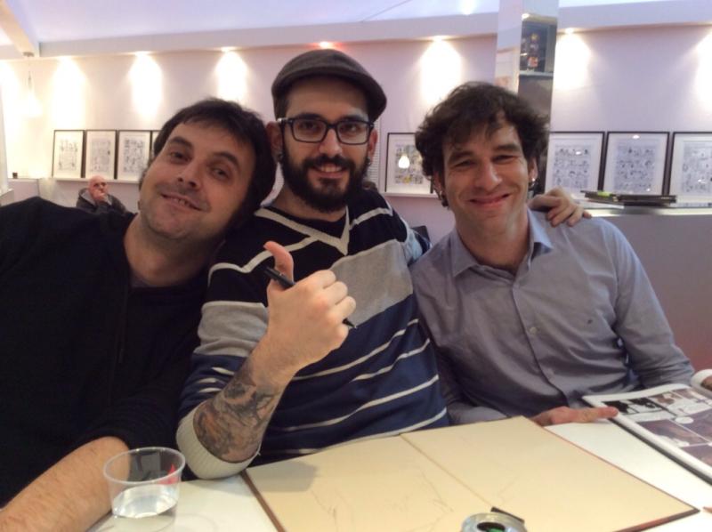 Oriol avec Jose Luis Munuera et Jordi Lafebre
